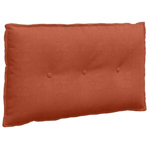 vidaXL Coussin de Dos Rouge orange 80 x 50 cm Tissu en velours c&ocirc;tel&eacute;