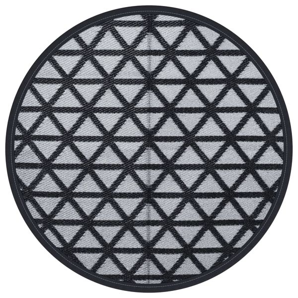 vidaXL Tapis d'extérieur ARAKIL noir Ø160 cm PP