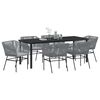 vidaXL Ensemble de salle &agrave; manger pour jardin avec coussin 7 pcs Gris