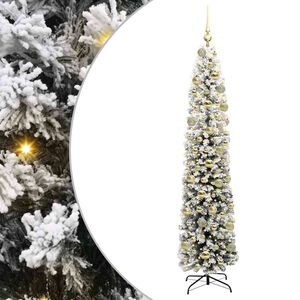 vidaXL Sapin de No&euml;l artificiel Vert et blanc 180 cm