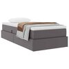 vidaXL Lit avec rangement et matelas Gris 90 x 200 cm Simili cuir