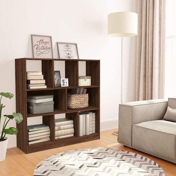 vidaXL Biblioth&egrave;que Ch&ecirc;ne marron 97,5x29,5x100 cm Bois d'ing&eacute;nierie