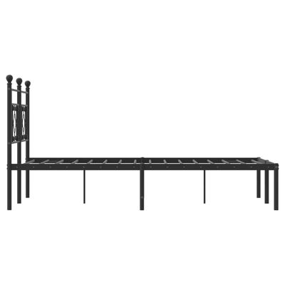 vidaXL Cadre de lit métal sans matelas avec tête de lit noir 120x190cm