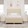 vidaXL Lit &agrave; ressorts avec matelas Cr&egrave;me 140 x 200 cm tissu