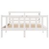 vidaXL Cadre de lit sans matelas blanc 140x200 cm bois de pin massif