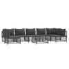 vidaXL Salon de jardin 8 pcs avec coussins anthracite acier