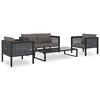 vidaXL Canap&eacute; central sectionnel et coussin R&eacute;sine tress&eacute;e Anthracite