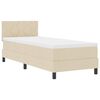 vidaXL Lit &agrave; ressorts avec matelas Cr&egrave;me 80 x 200 cm tissu