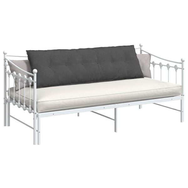 vidaXL Coussin de Dos Gris fonc&eacute; 160 x 50 cm Tissu en velours c&ocirc;tel&eacute;