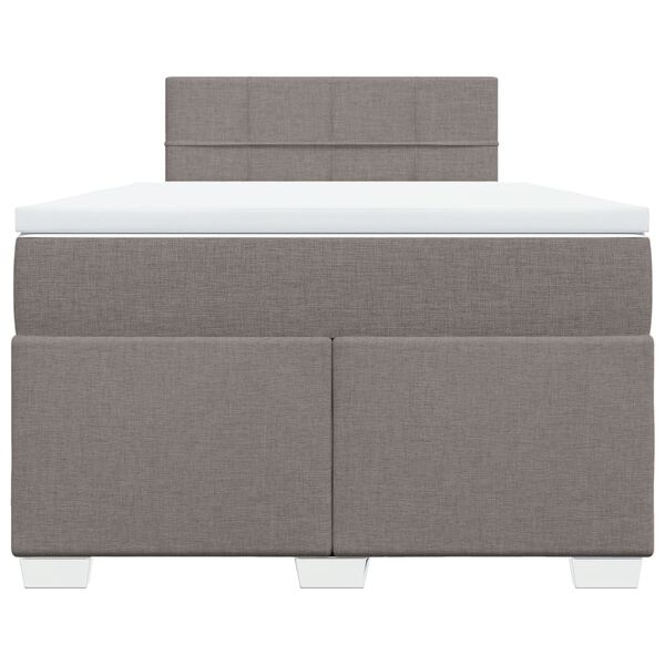 vidaXL Sommier &agrave; lattes de lit avec matelas Taupe 120x200 cm Tissu