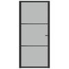 vidaXL Porte int&eacute;rieure 93x201,5 cm Noir Verre mat et aluminium