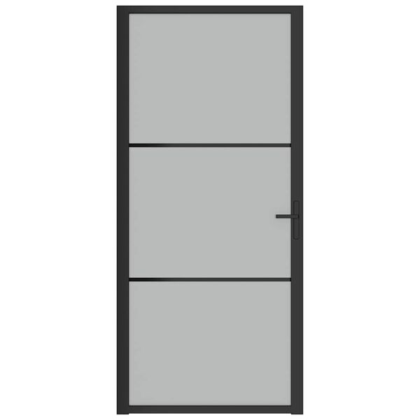 vidaXL Porte int&eacute;rieure 93x201,5 cm Noir Verre mat et aluminium