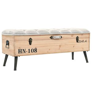 vidaXL Banc de rangement 110 cm en bois massif de sapin