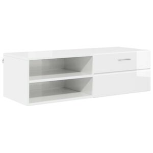 vidaXL Cabinet en Bois 100,5 x 39 x 30 cm Blanc brillant
