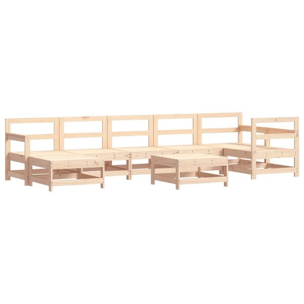 vidaXL Salon de jardin 8 pcs avec coussins bois massif