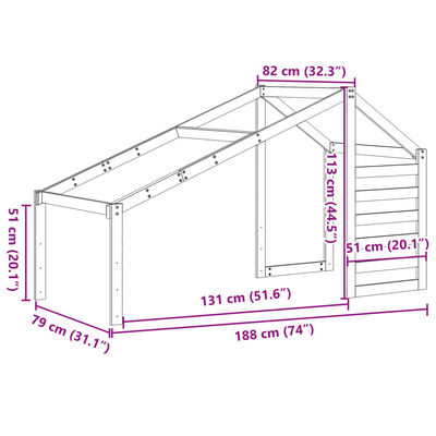 vidaXL Toit de lit pour enfants blanc 188x82x113 cm bois de pin massif