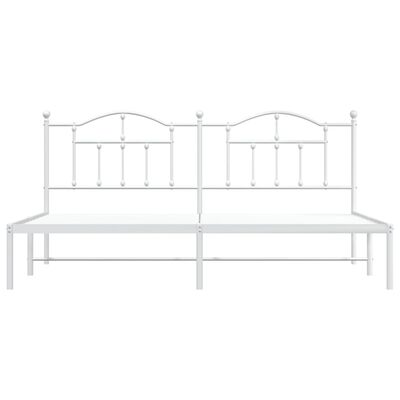 vidaXL Cadre de lit métal sans matelas et tête de lit blanc 193x203 cm