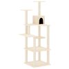 vidaXL Arbre &agrave; chat avec griffoirs en sisal Cr&egrave;me 153 cm