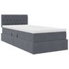 vidaXL Lit de Rangement avec matelas Gris fonc&eacute; 90 x 200 cm Velours