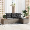 vidaXL Ensemble de canap&eacute; de jardin 4 pcs Gris Poly Rattan