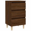 vidaXL Table de chevet avec pieds en bois Ch&ecirc;ne marron 40x35x69 cm