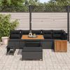 vidaXL Ensemble de canap&eacute; de jardin avec coussin 11 pcs Noir polyrotin