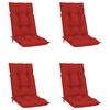 vidaXL Chaises inclinables de jardin et coussins lot de 4 Teck solide