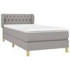 vidaXL Sommier &agrave; lattes de lit avec matelas Gris clair 90x200 cm Tissu