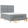 vidaXL Lit &agrave; ressorts avec matelas Gris clair 160 x 200 cm tissu