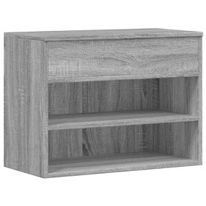 vidaXL Banc &agrave; chaussures Sonoma gris 60x30x45 cm Bois d'ing&eacute;nierie
