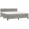 vidaXL Sommier &agrave; lattes de lit et matelas Gris clair 160x200cm Velours