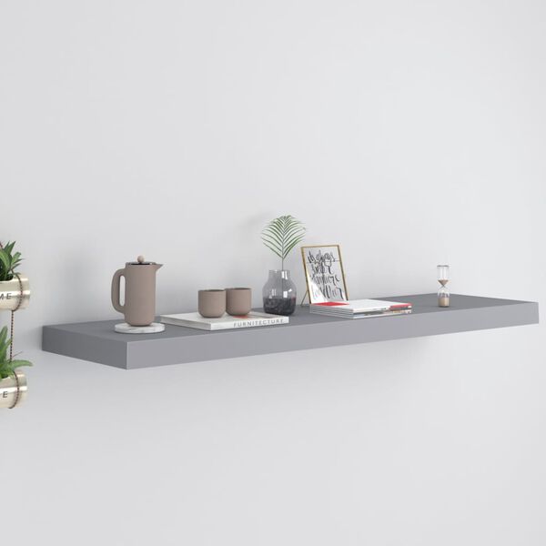 vidaXL &Eacute;tag&egrave;re murale flottante gris 90x23,5x3,8 cm MDF