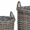 vidaXL Panier &agrave; Plantes avec stockage 2 pcs Gris Rotin Lacak