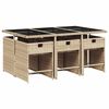vidaXL Ensemble &agrave; manger de jardin coussins 7 pcs m&eacute;lange beige rotin