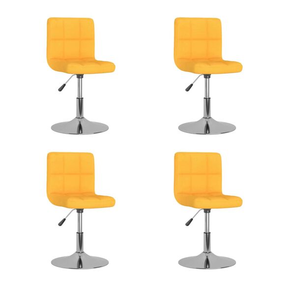 vidaXL Chaises pivotantes &agrave; manger lot de 4 jaune tissu