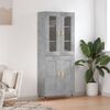 vidaXL Buffet haut Gris b&eacute;ton 69,5x34x180 cm Bois d'ing&eacute;nierie