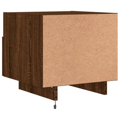 vidaXL Table de chevet avec lumières LED chêne marron 40x39x37 cm