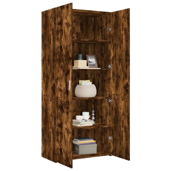 vidaXL Buffet haut ch&ecirc;ne fum&eacute; 80x42,5x185 cm bois d'ing&eacute;nierie
