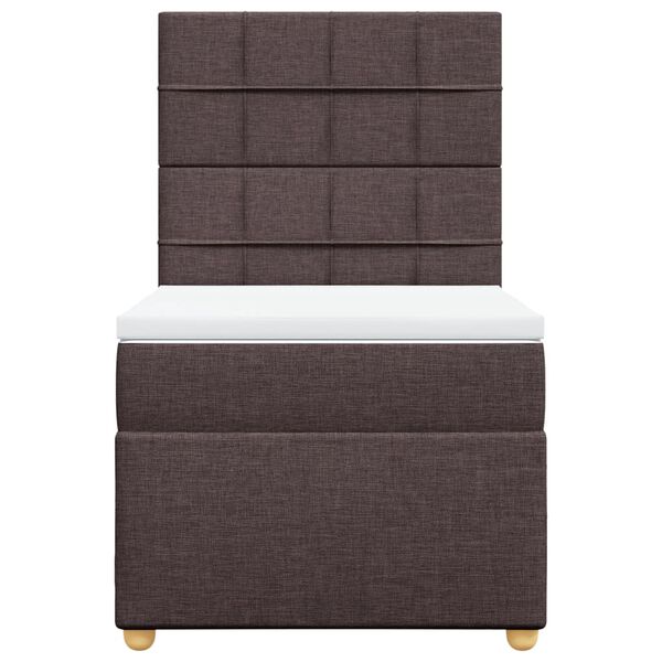 vidaXL Sommier &agrave; lattes de lit avec matelas Marron fonc&eacute; 90x200 cm