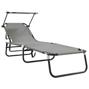 vidaXL Chaise longue pliante oxford Gris