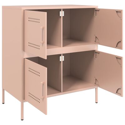 vidaXL Buffet rose 68x39x79 cm acier