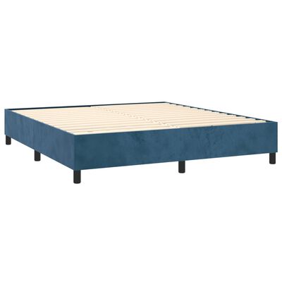 vidaXL Sommier à lattes de lit avec matelas LED Bleu foncé 160x200 cm