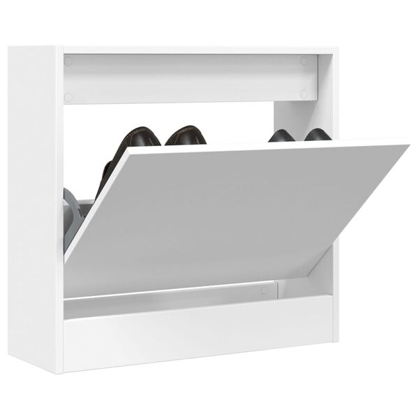 vidaXL Armoire &agrave; chaussures blanc 60x21x57 cm bois d'ing&eacute;nierie
