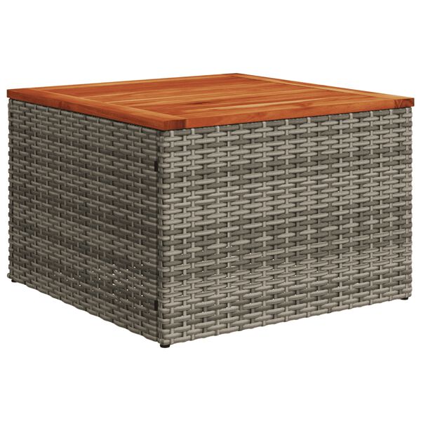 vidaXL Salon de jardin avec coussins 7 pcs gris r&eacute;sine tress&eacute;e