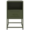vidaXL Tables de chevet 2 pcs vert olive 36x39x60,5 cm acier