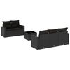 vidaXL Salon de jardin 6 pcs avec coussins noir r&eacute;sine tress&eacute;e
