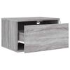vidaXL Table de chevet murale avec lumi&egrave;res LED sonoma gris