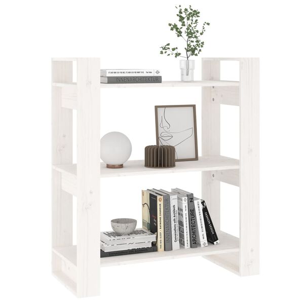 vidaXL Biblioth&egrave;que/S&eacute;parateur de pi&egrave;ce Blanc 80x35x91 cm Pin solide