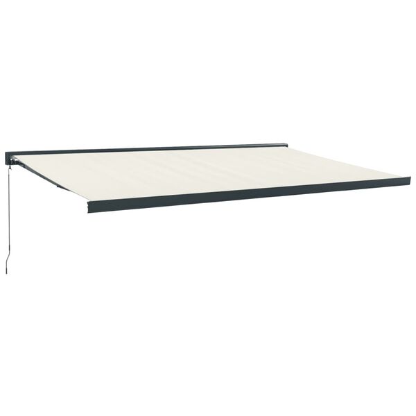 vidaXL Auvent r&eacute;tractable cr&egrave;me 5x3 m tissu et aluminium