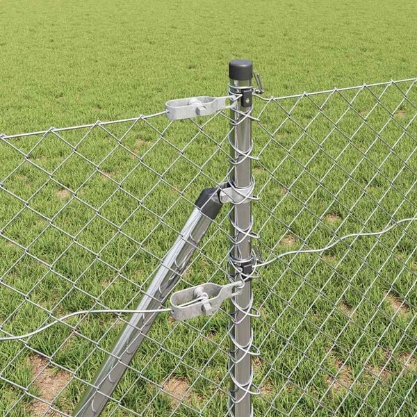 vidaXL Poteau de clôture. Argenté 10 x 0,4 m (maillage 40 x 40 mm)